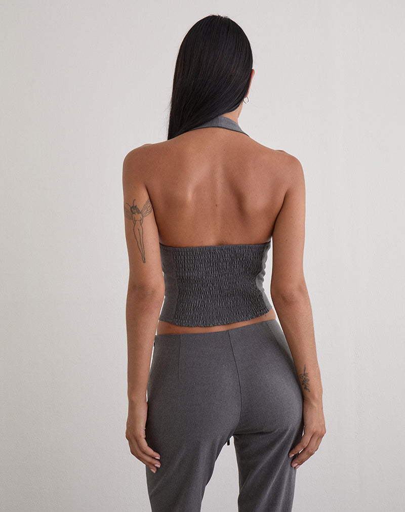 Image de Nasya Halter Top in Tailoring Charcoal