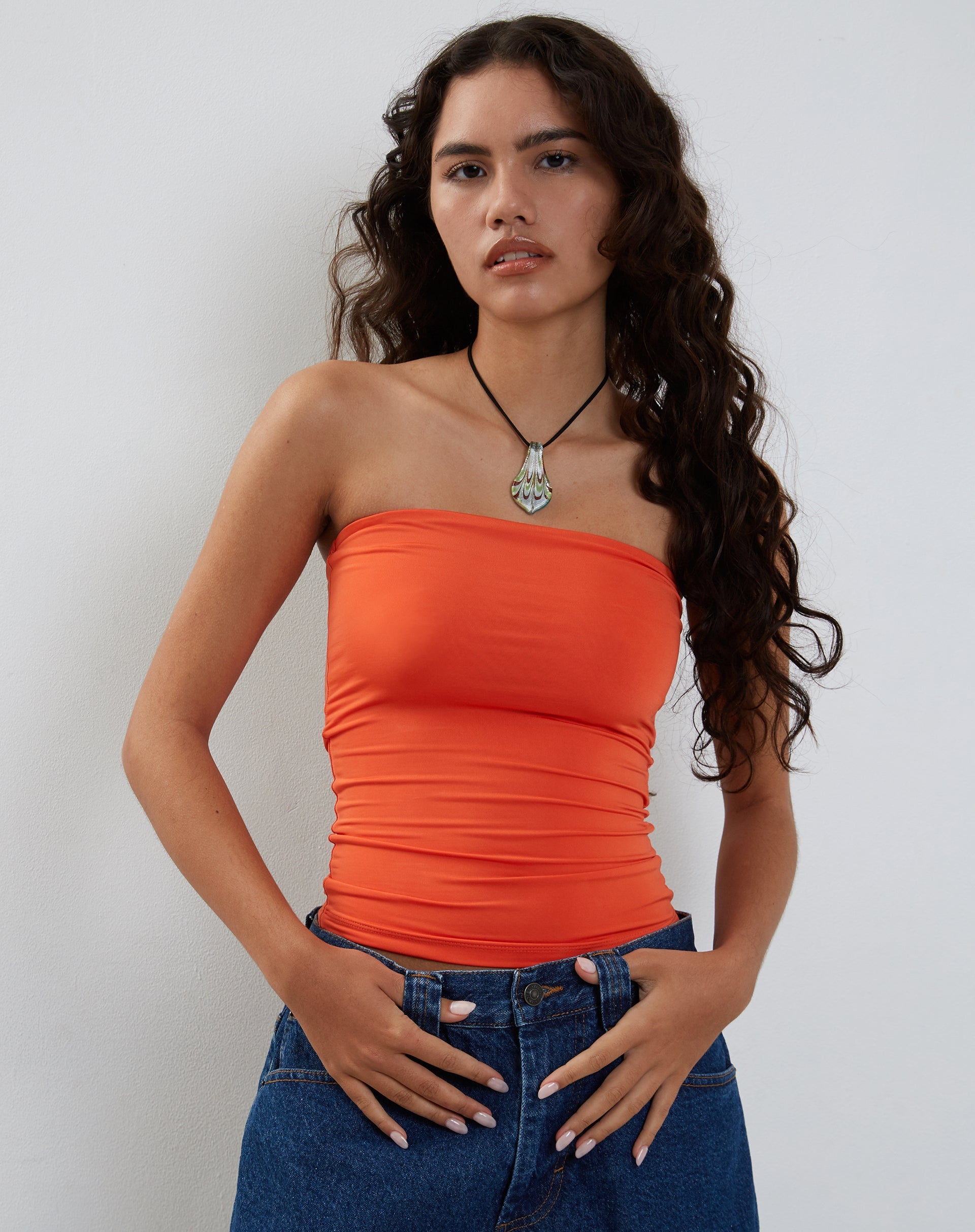 Image de Neave Slinky Bandeau Top in Orange