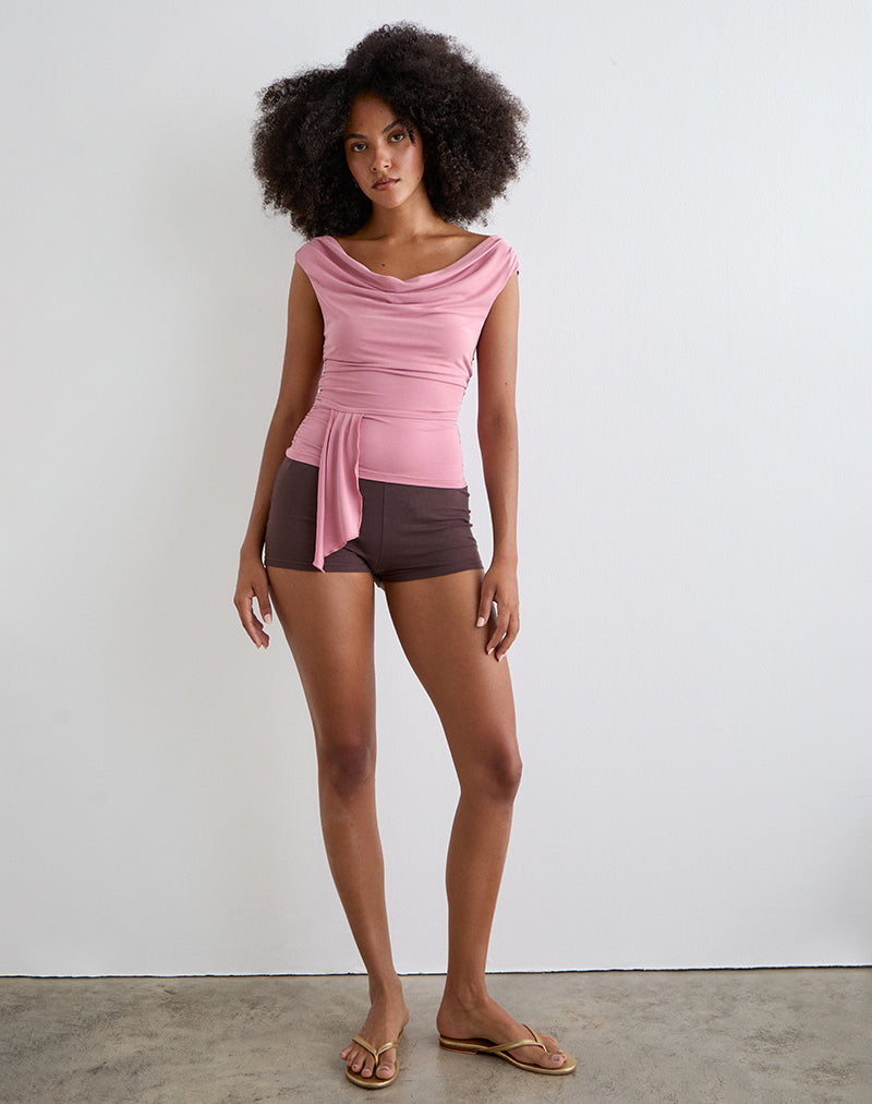 Image de Neida Drape Top in Cupro Pink