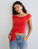 Image de Neida Drape Top in Cupro Red