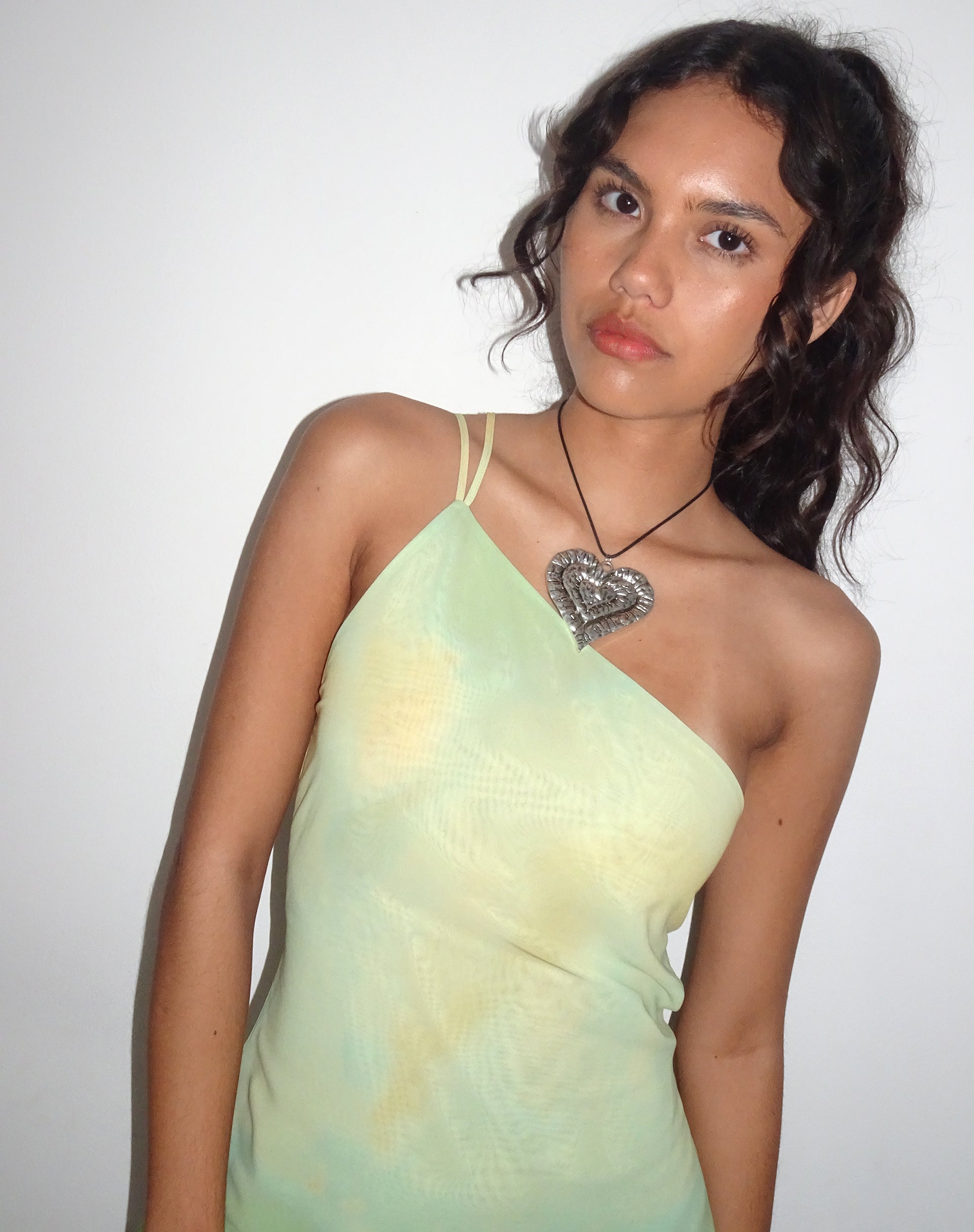 Image de Nesrin One Shoulder Longline Top in Yellow Watercolour