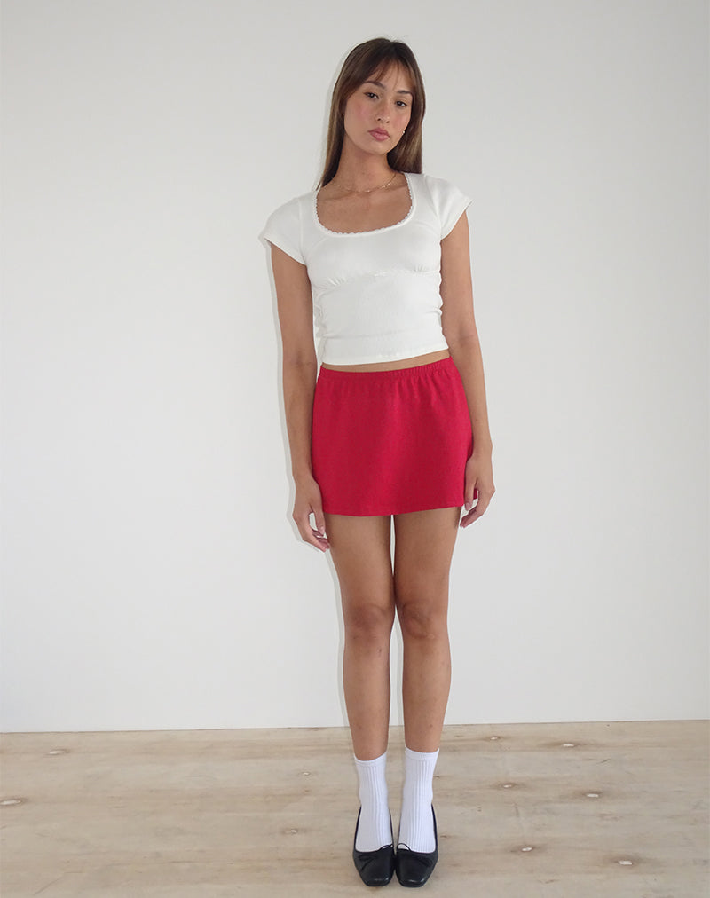 Image de la mini-jupe A-Line Nidya, rouge adrénaline