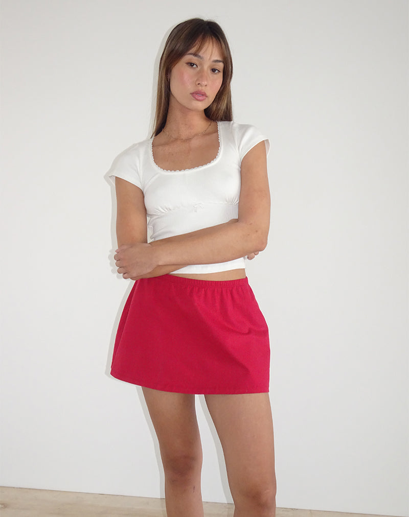 Image de la mini-jupe A-Line Nidya, rouge adrénaline
