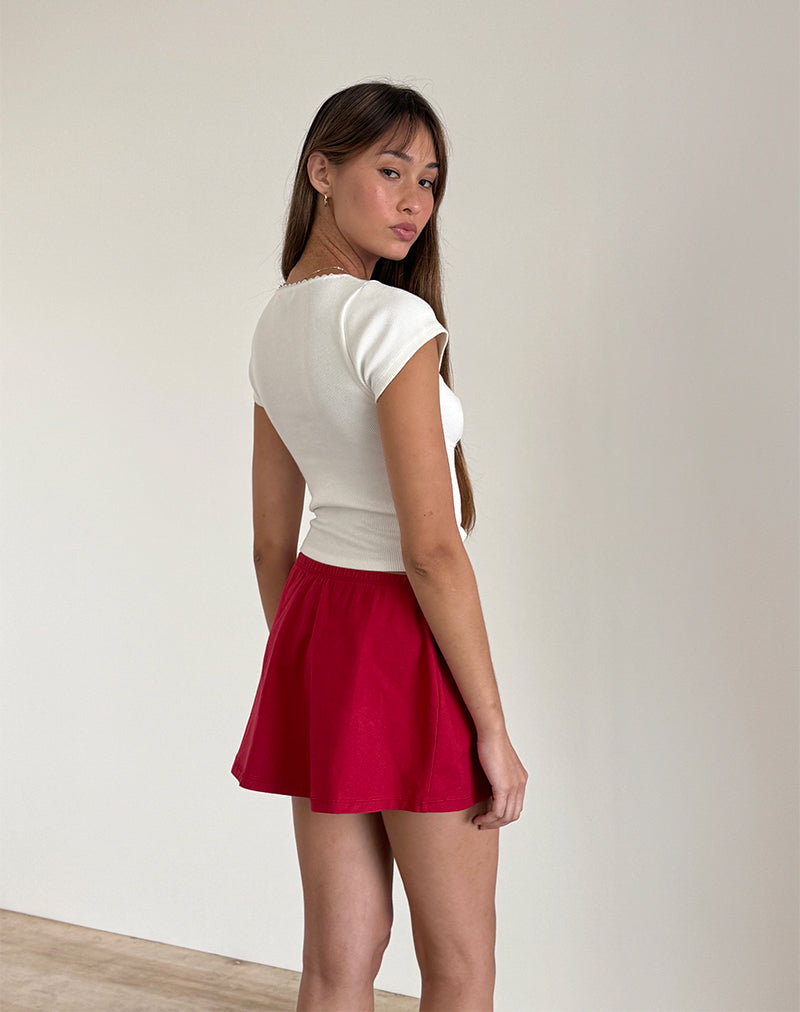 Image de la mini-jupe A-Line Nidya, rouge adrénaline