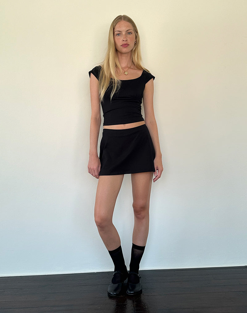 Image de la mini-jupe A-Line Nidya en noir