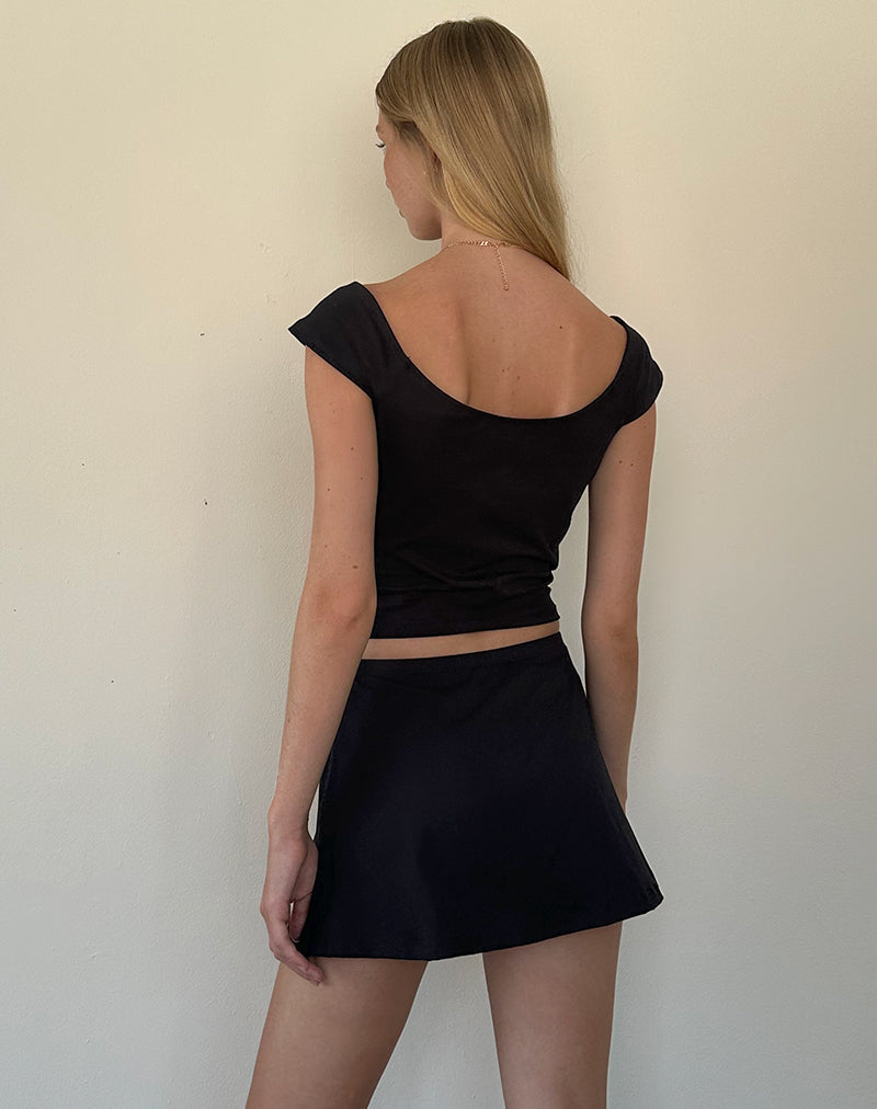 Image de la mini-jupe A-Line Nidya en noir
