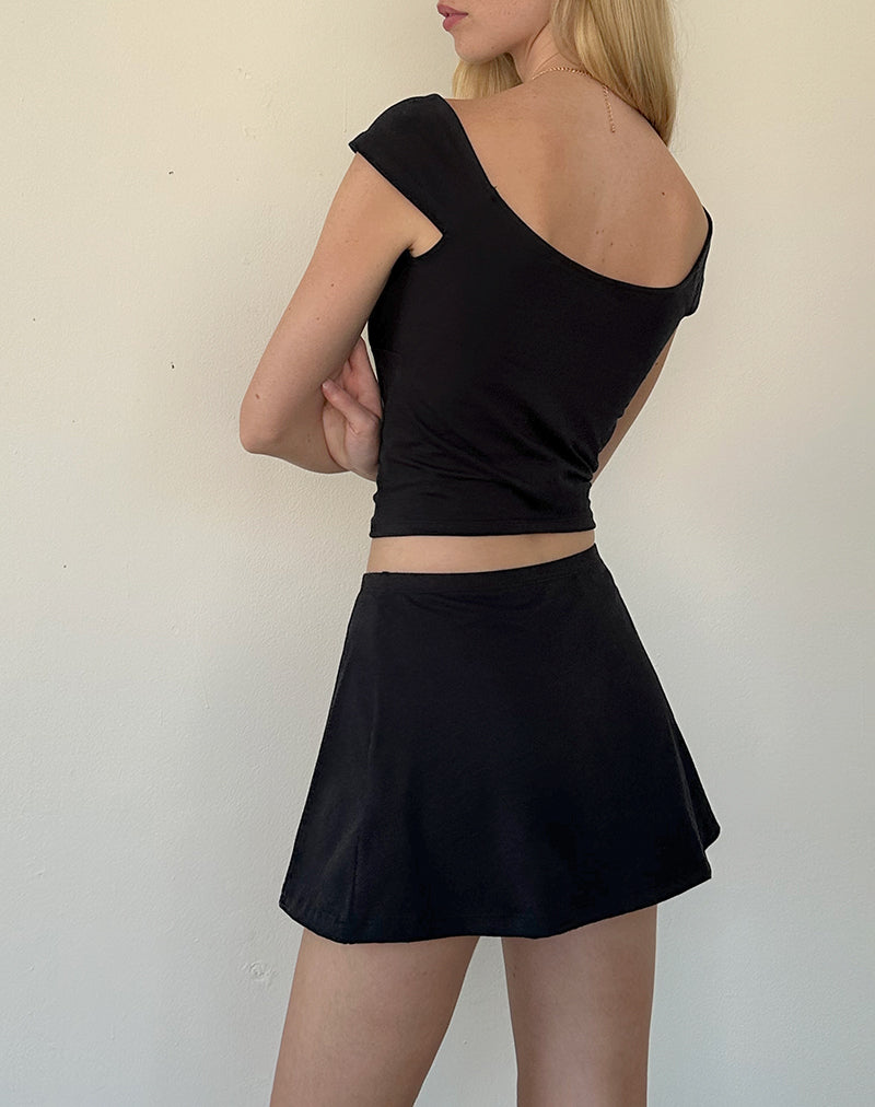 Minijupe A-Line Nidya, noir