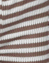 Tricot rayé blanc et marron