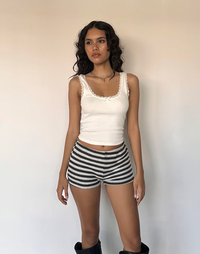 Image de Nikaya Shorts in Stripe Knit Black and White