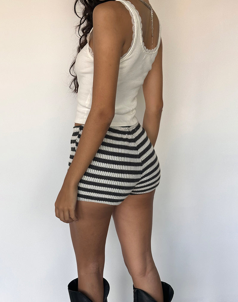 Image de Nikaya Shorts in Stripe Knit Black and White