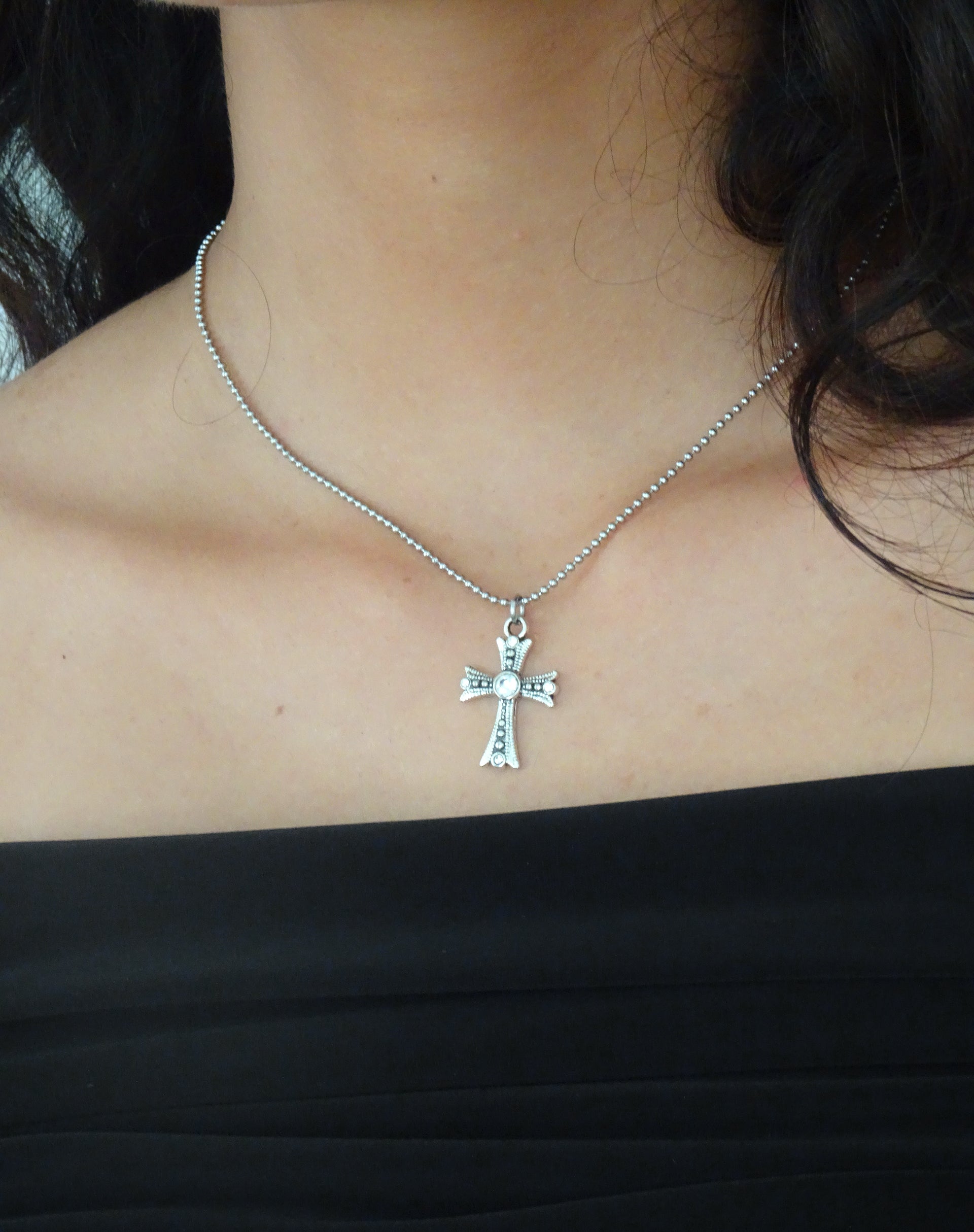 Image de Niki Collier Croix en argent Gemini Jewels