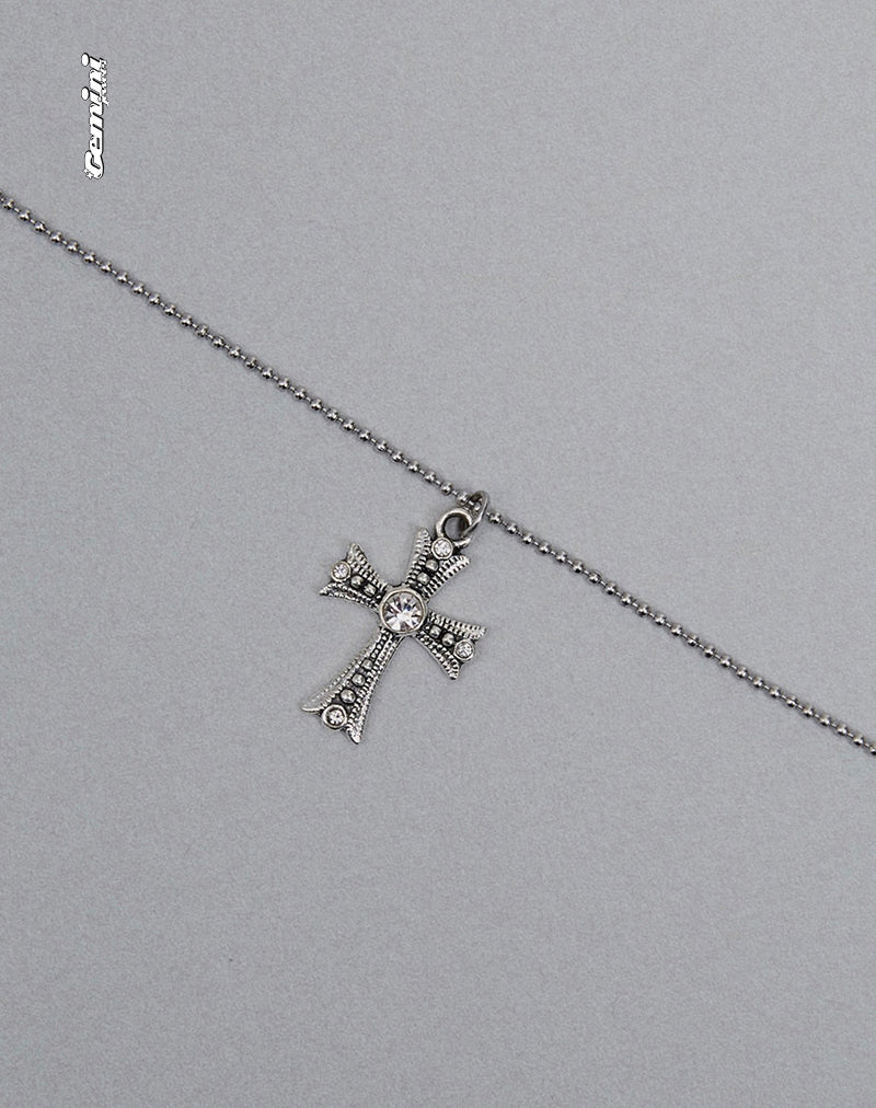Collier croix en argent Niki par Gemini Jewels