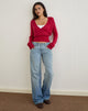 Image de Nilza Wrap Top in Knit Red
