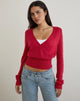 Image de Nilza Wrap Top in Knit Red