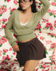 Image de Nilza Wrap Top in Knit Sage Green