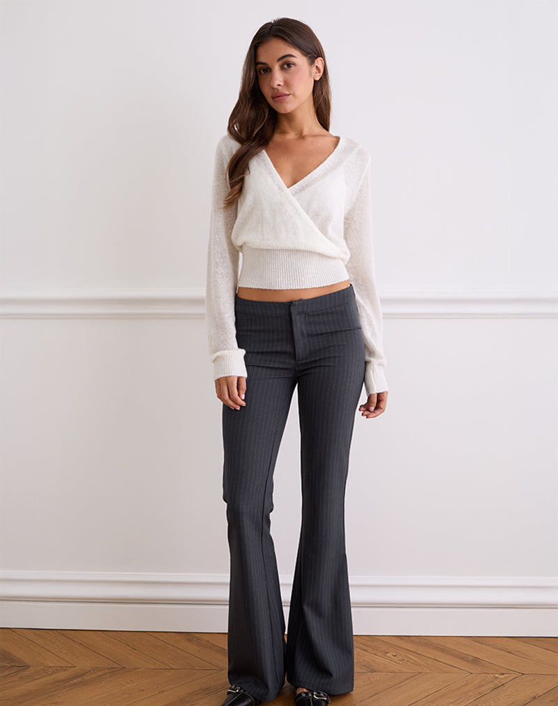 Image de Nilza Wrap Top in Knit Off White