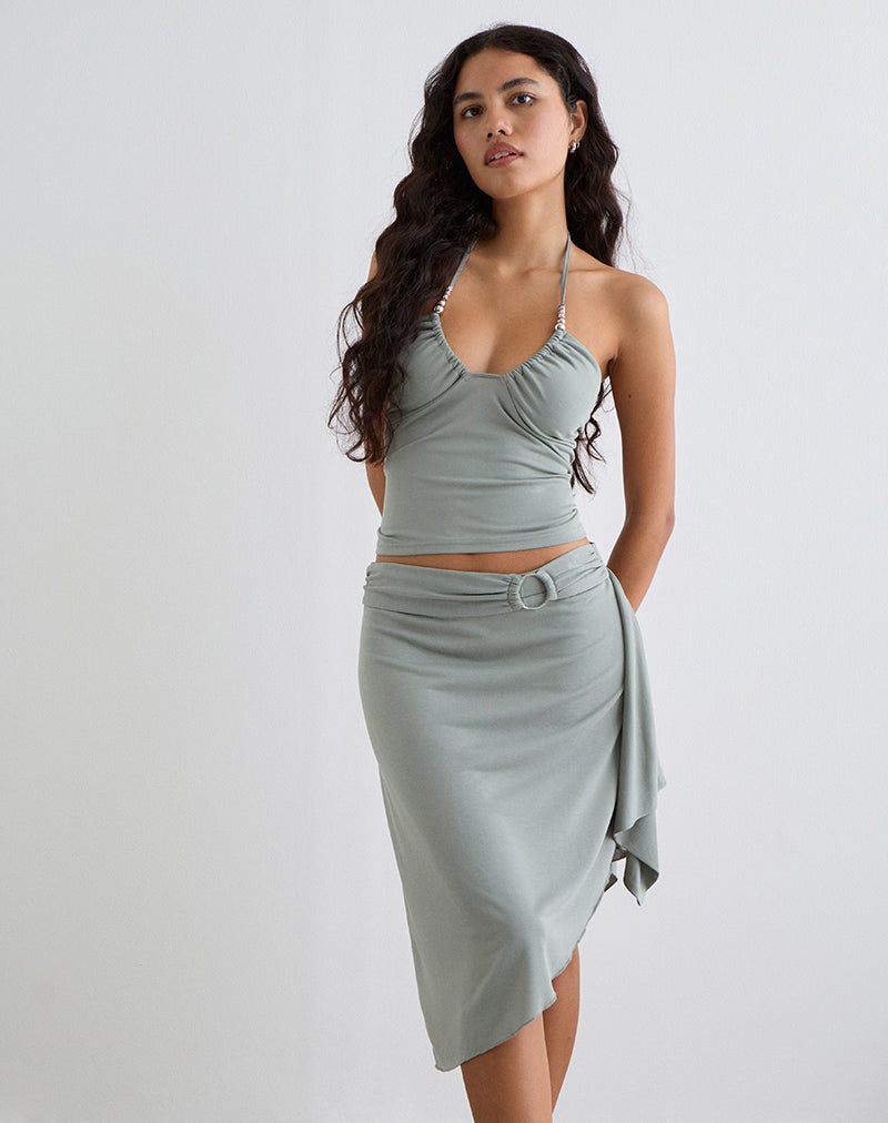Image de Esmeray Midi Ring Skirt in London Fog