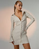 Image de Mini robe boutonnée Nitara en beige froissé