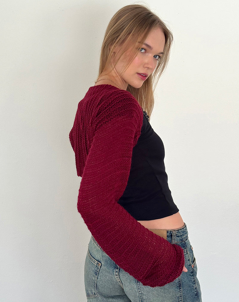 Image de Nobila - Top à bretelles en tricot - Bourgogne