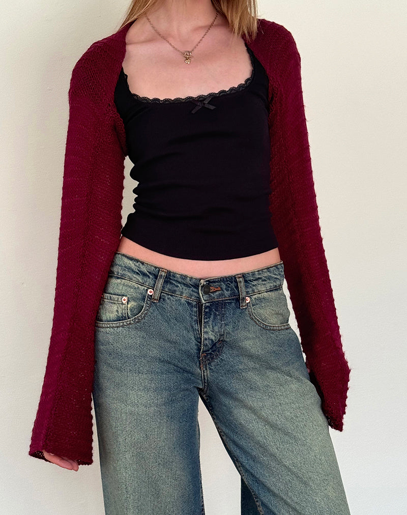 Image de Nobila - Top à bretelles en tricot - Bourgogne