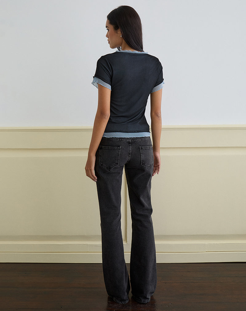 Image de Noburia Top in Black Blue Guilty Pleasure Hot Fix