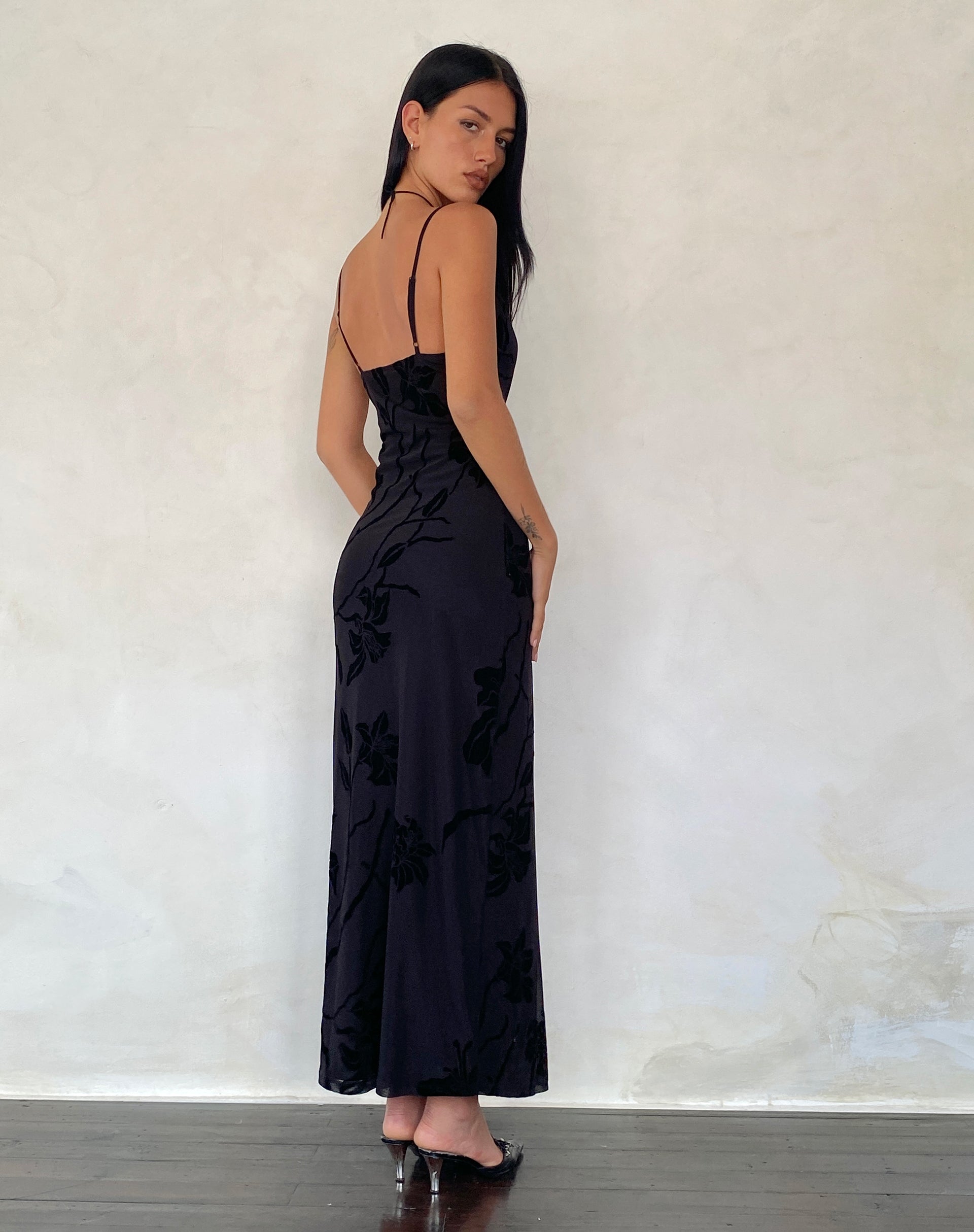 Image de Nodu Maxi Dress in Orchids Flock Black