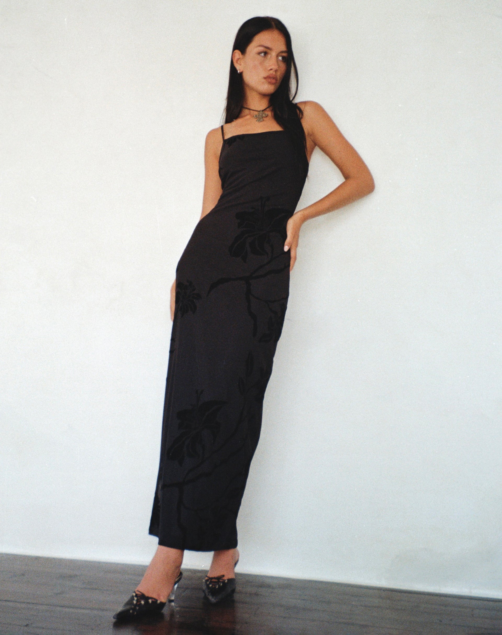 Image de Nodu Maxi Dress in Orchids Flock Black