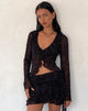Image de Noemi Cardigan en maille fleur de vigne Noir