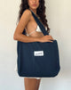 Image de Nola Totebag en bleu marine avec broderie Motel Love