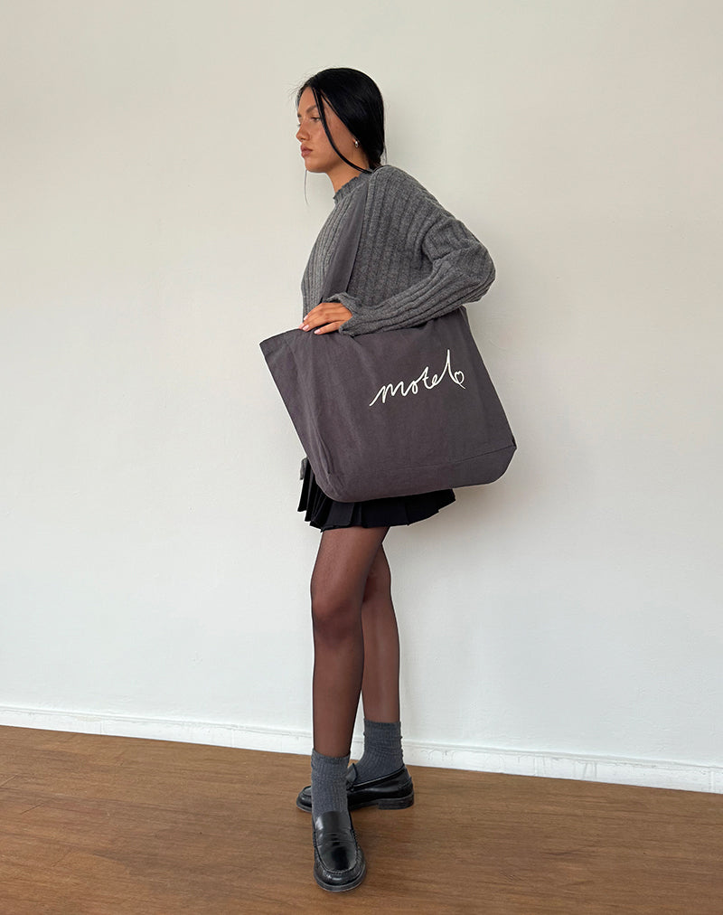 Image de Nola Totebag en Beluga avec broderie Motel
