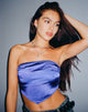 Image de Nolda Bandeau Crop Top in Satin Spectrum Blue