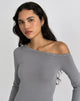 Image de Noraba Top asymétrique gris avec œillets
