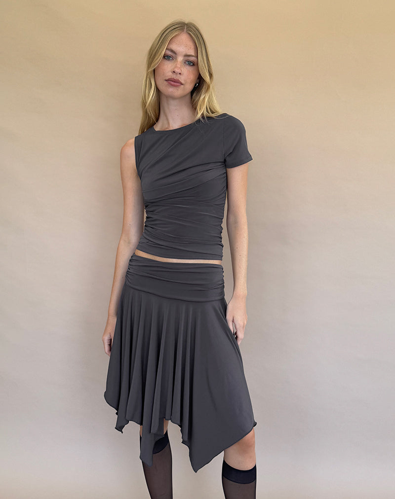 Image de Norali Waterfall Midi Skirt in Grey