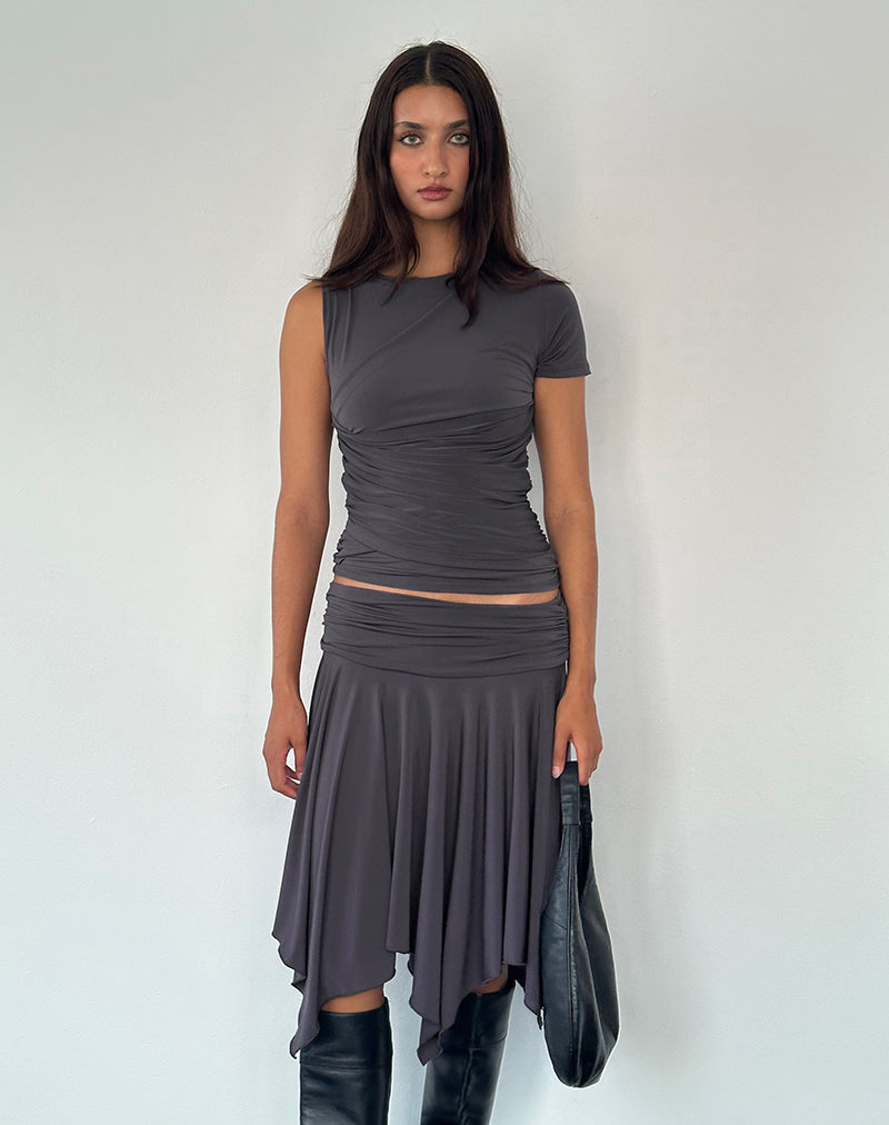 Image de Norali Waterfall Midi Skirt in Grey