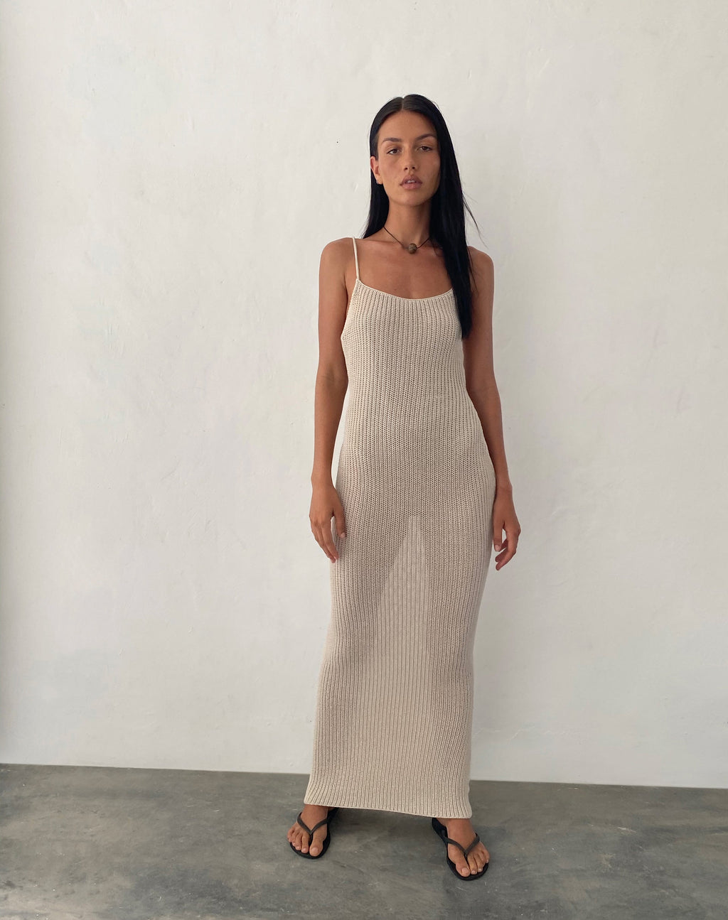 Robe longue en maille Norila, neutre