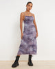 Image of Norishi Printed Mesh Midi Dress in Smokey Gradients Purple