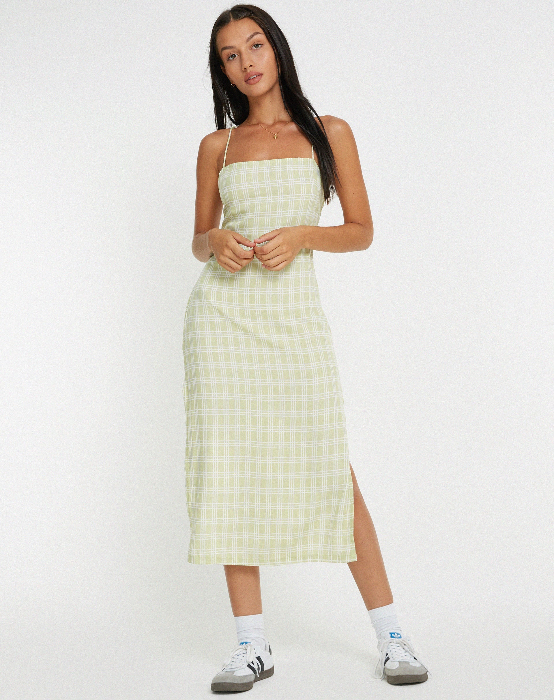 image de Nosita Midi Dress in Sage Check