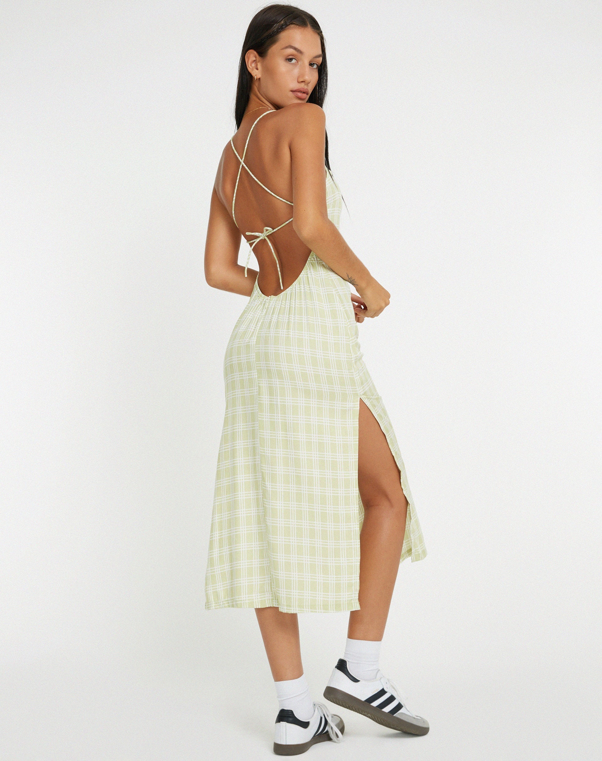 image de Nosita Midi Dress in Sage Check