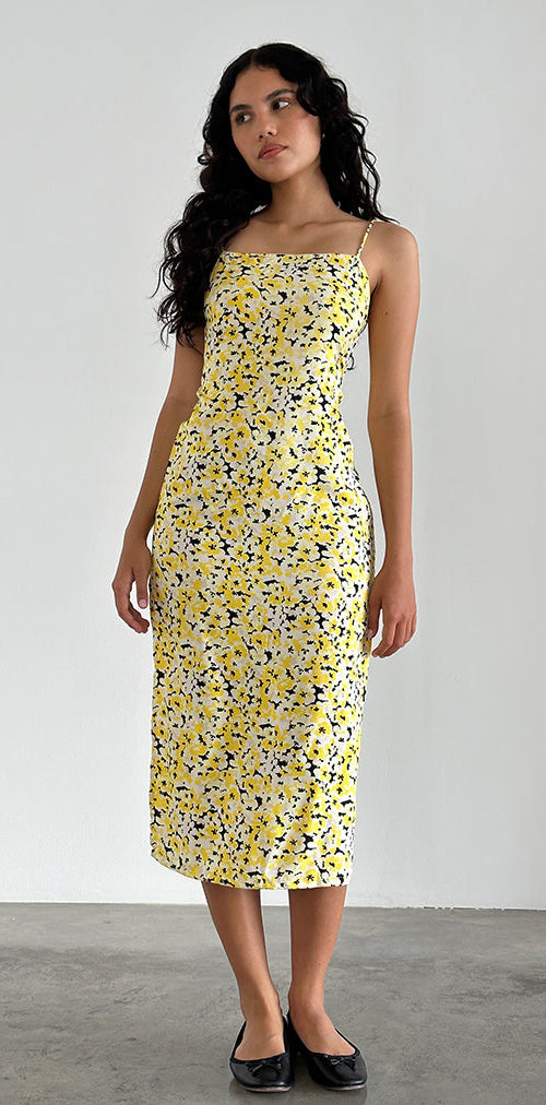 Image de Nosita Midi Dress in Sunflower Pop Yellow