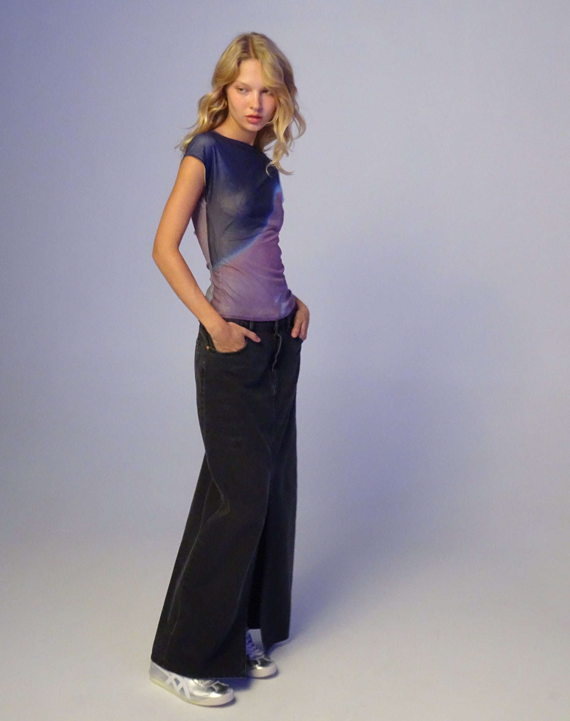 Image de Nova Top in Mesh Pink Digi Gradient Print