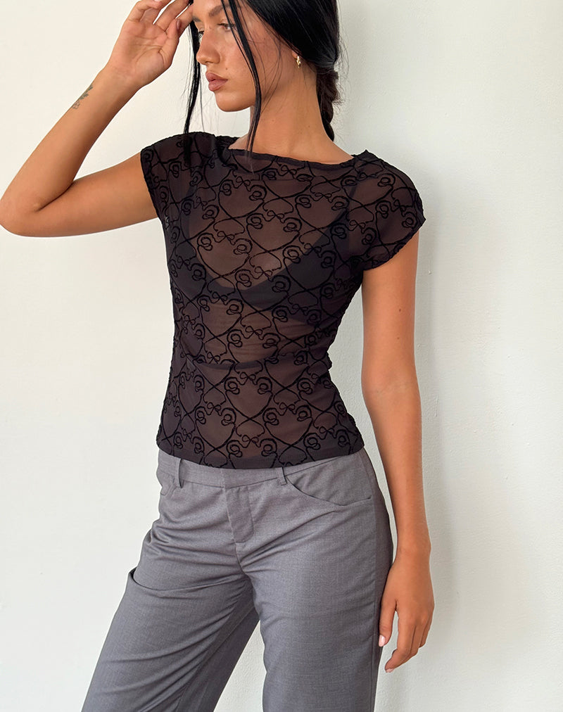 Image de Nova Top en noir Queen of Heart Flock