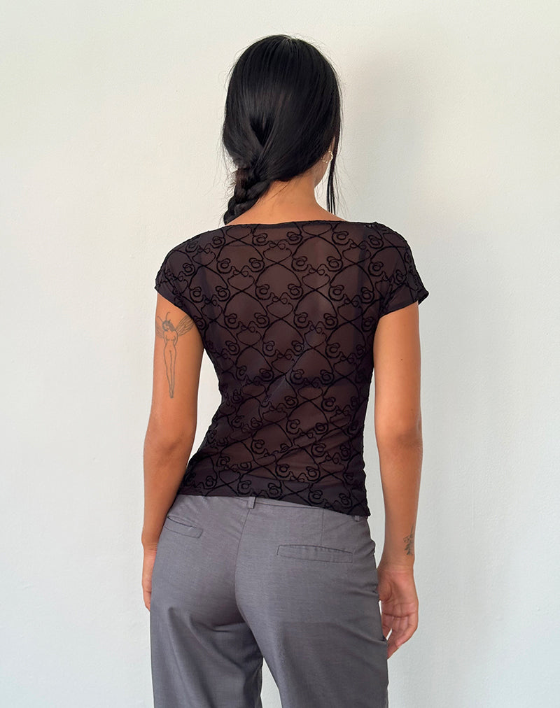 Image de Nova Top en noir Queen of Heart Flock