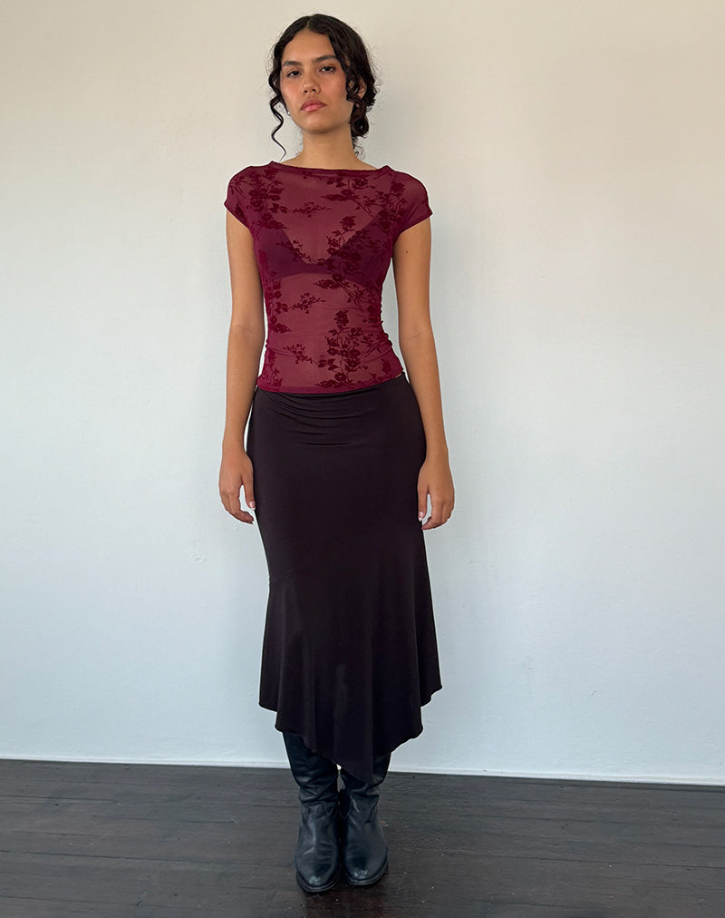Image de Nova Top in Botanical Flower Maroon