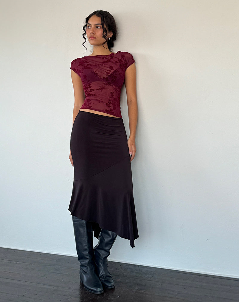 Image de Nova Top in Botanical Flower Maroon