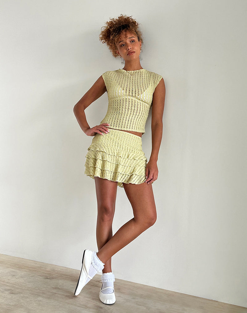 image de Mini jupe Carlota en sauge froissée
