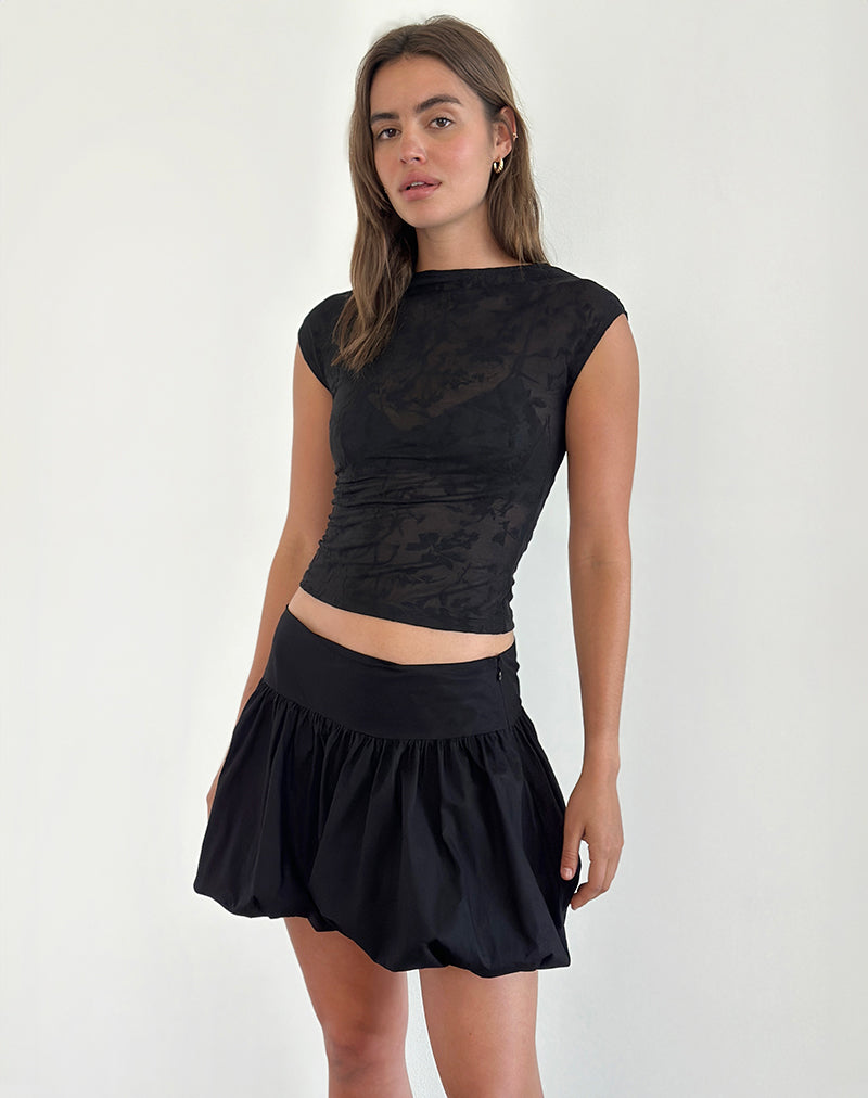 Image de Nova Top in Flower Mesh Black