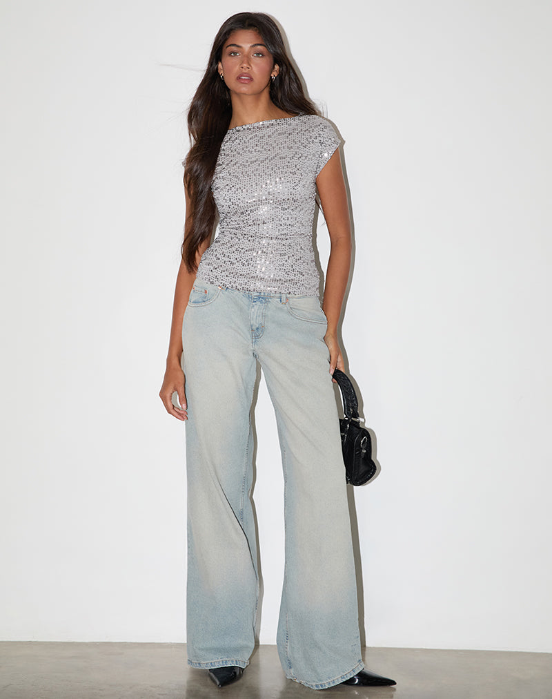 Image de Nova Top in Gauzy Sequin Silver