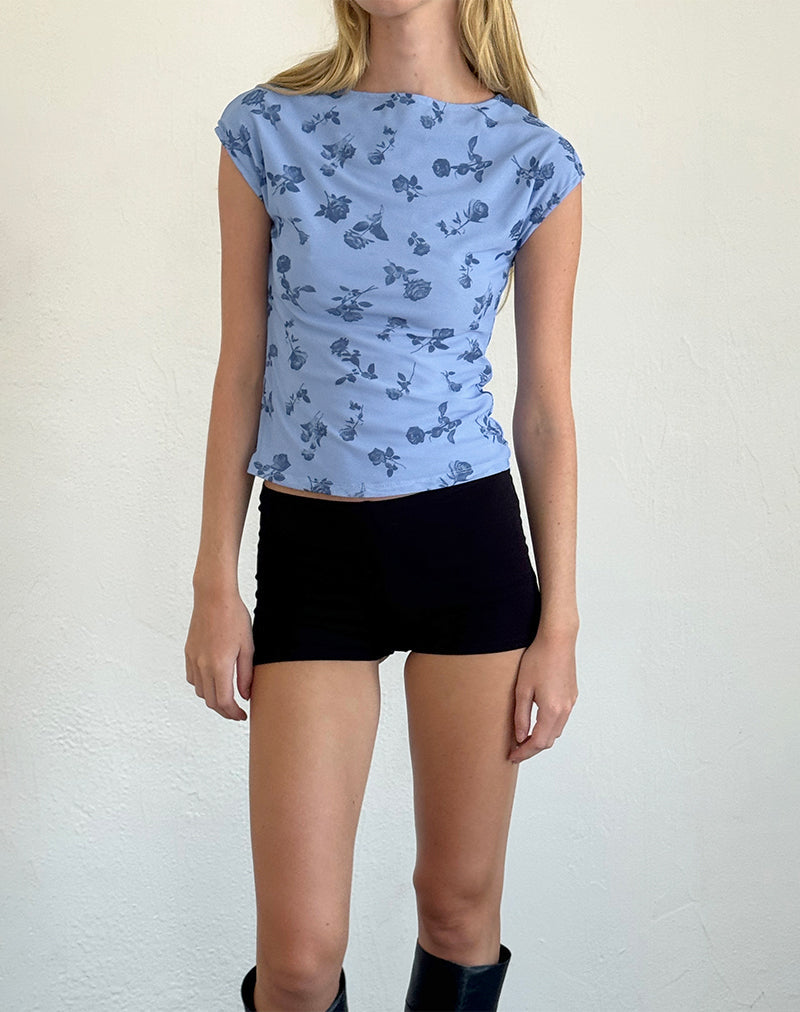 image de Nova Top in Inky Blue Floral Mesh
