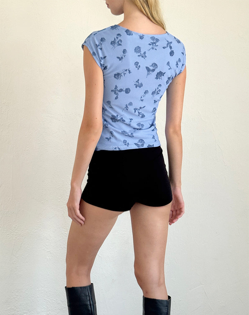 image de Nova Top in Inky Blue Floral Mesh