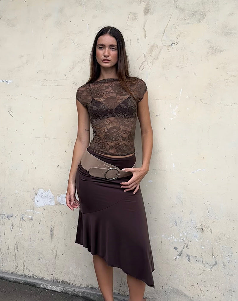 Image de Nova Unlined Lace Top in Dark Brown